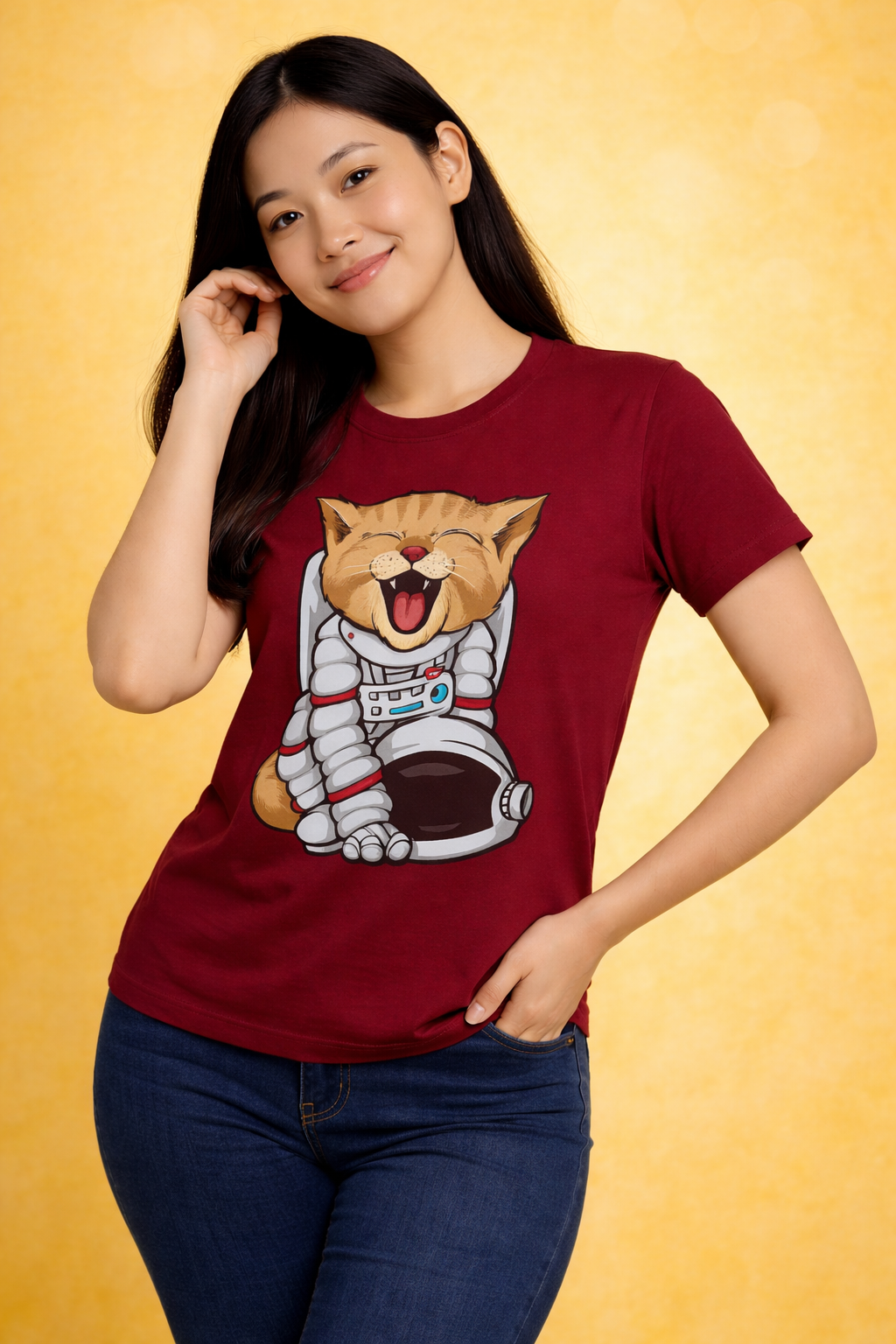 BeSpoken™ | Women’s Cosmic Cat Graphic Tee