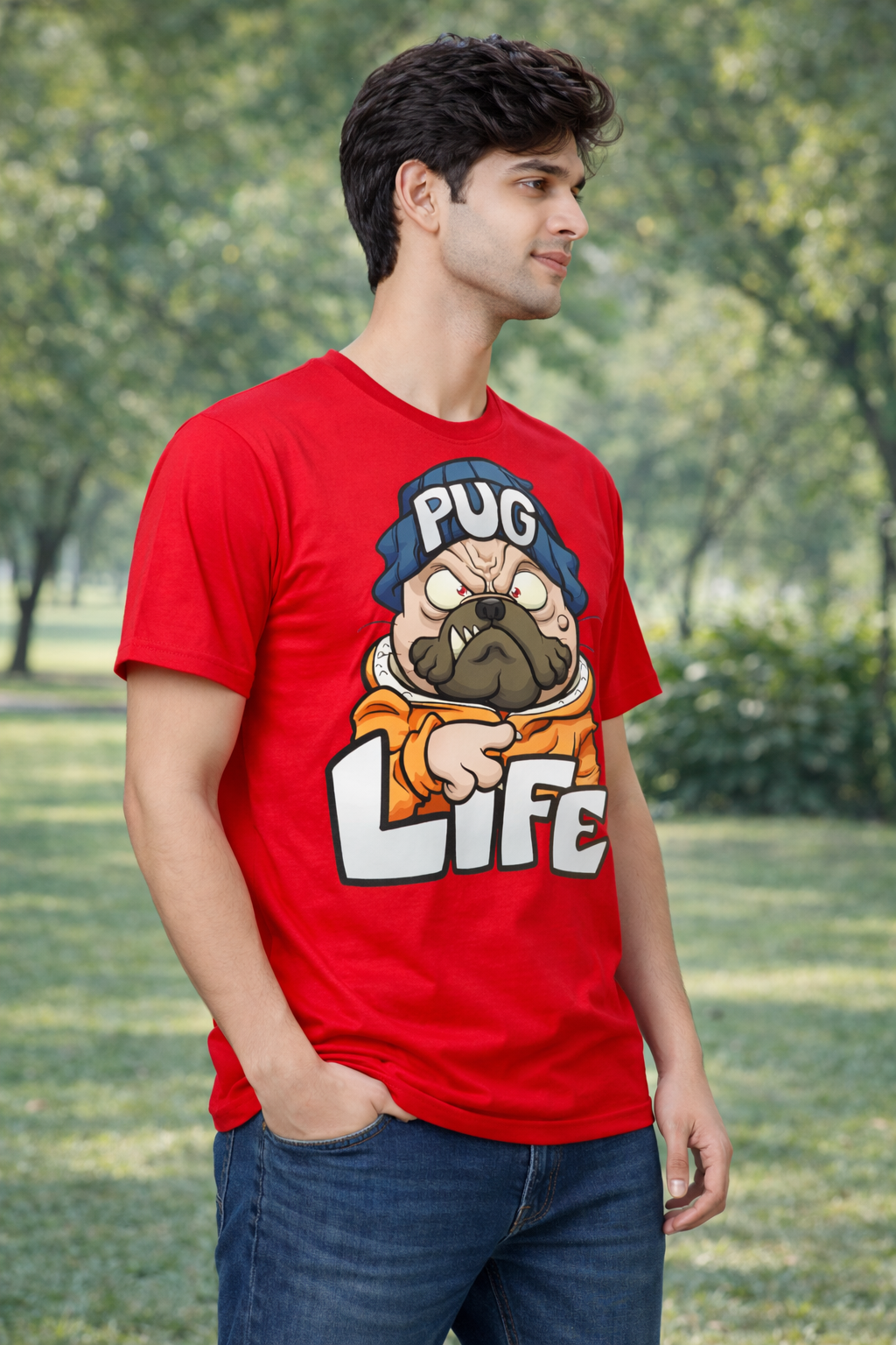 BeSpoken™ | Men’s Pug Life Graphic T-Shirt