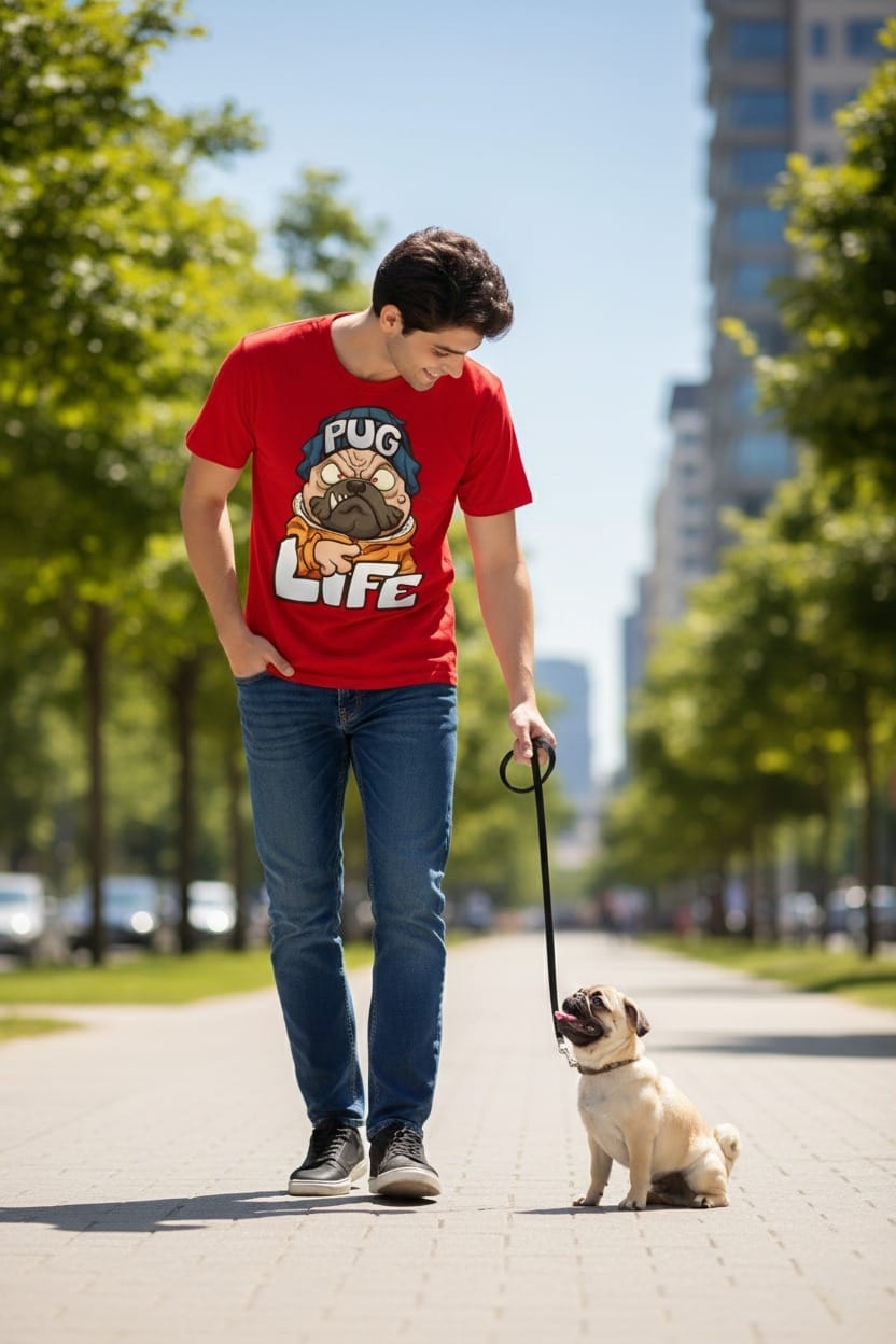 BeSpoken™ | Men’s Pug Life Graphic T-Shirt