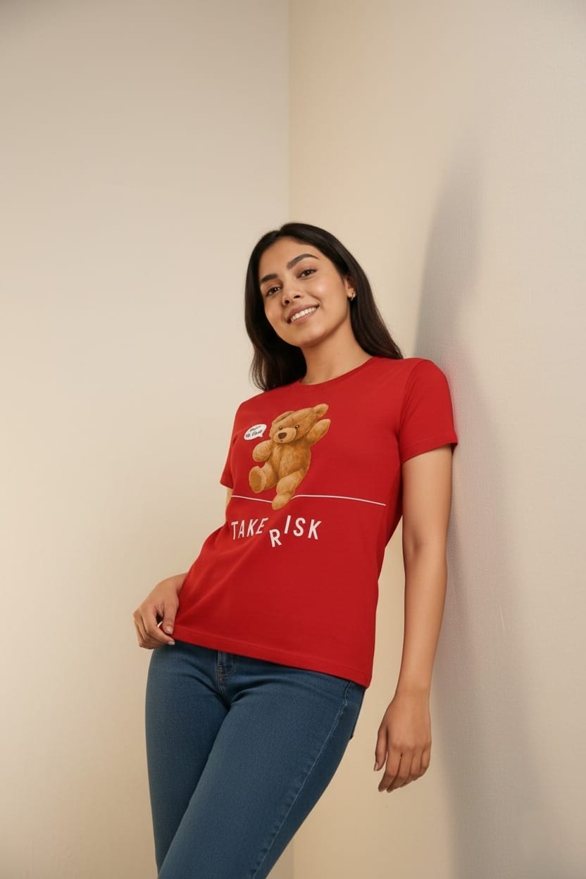 BeSpoken™ | Women’s Take Risk Teddy Graphic Tee