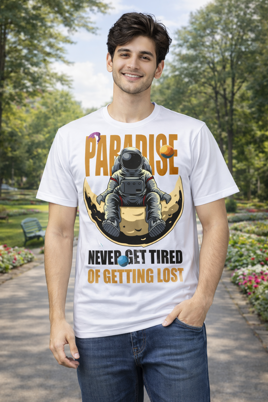 BeSpoken™ | Men’s Never Get Tired of Getting Lost Graphic T-Shirt