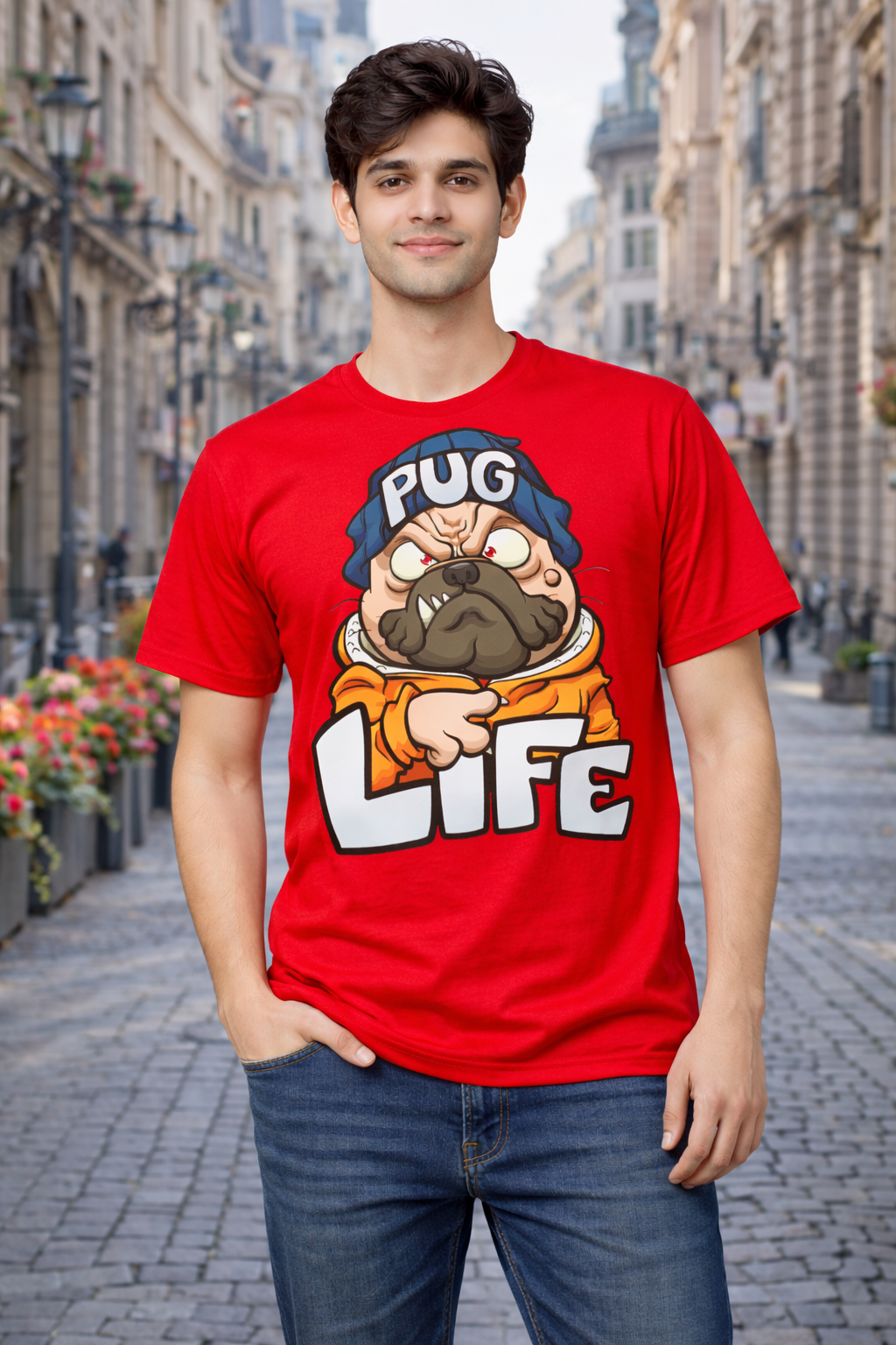 BeSpoken™ | Men’s Pug Life Graphic T-Shirt