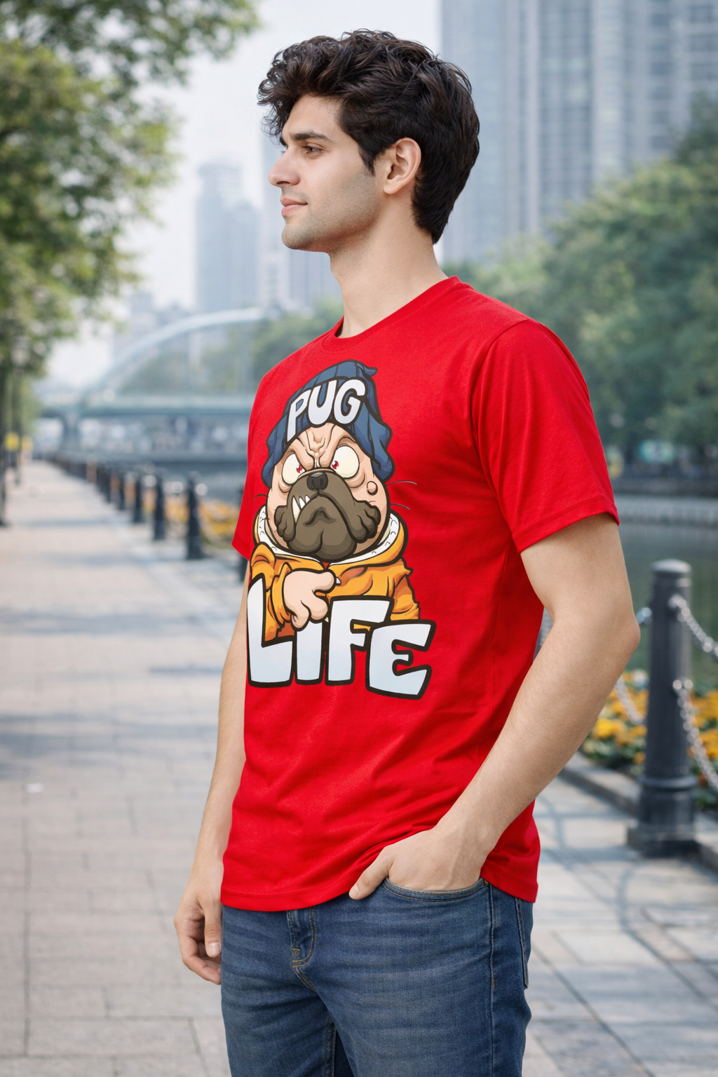 BeSpoken™ | Men’s Pug Life Graphic T-Shirt