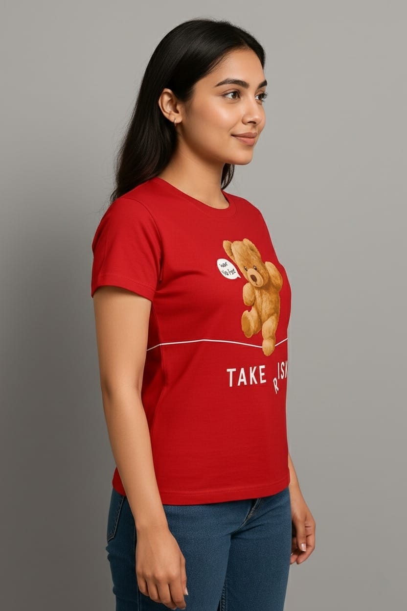 BeSpoken™ | Women’s Take Risk Teddy Graphic Tee